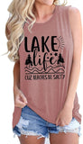 Women Lake Life Cuz Beaches Be Salty Funny Shirt Lake Life Graphic Shirt