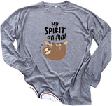 Faultier-Shirt für Damen, My Spirit Animal, langärmelig, grafische Bluse