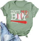 T-shirt graphique de baseball pour femmes, c'est mon garçon