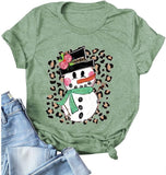 Women Cute Snowman T-Shirt Christmas Shirt