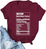 Women MOM Nutritional Facts T-Shirt Gift for Mom