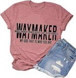 Waymaker T-Shirt Miracle Worker Promise Keeper Light in The Darkness Mein Gott, das ist, wer du bist Shirt für Frauen
