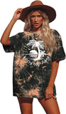 T-Shirt mit Aufdruck „Summer Vibes“ für Damen, Sommershirt, Batikmuster, modisches Grafik-T-Shirt
