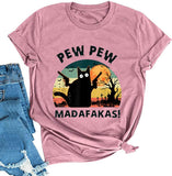 Madafakas T-Shirt für Damen, lustiges Katzen-Shirt