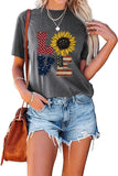 Chemise d'amour drapeau américain pour femmes, t-shirts du jour de l'indépendance du 4 juillet