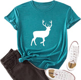 Women Deer Christmas Shirt Christmas Reindeer T-Shirt