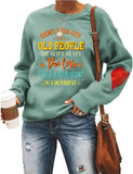 Women Long Sleeve with Heart Print Don't Piss Off Old People Sweatshirt Vintage Sweater