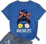 Mom Life Fußball T-Shirt Frauen Fußball Mama Grafik T-Shirts