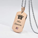 NEHZUS Mens Womens Stainless Steel Necklace Pendant Tag Jewelry Gift for Couple Personalized Name Matching Necklaces Set for Him and Her