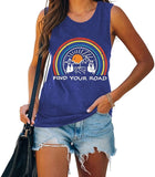 Women Find Your Road Tank Top Summer Funny Travel Vacation Shirt