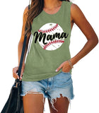 Baseball Mama Tank Shirt for Women Graphic Mama Shirt Casual Summer Sleeveless Shirt