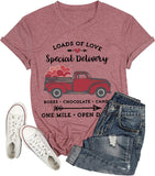 Happy Valentines Day Truck Shirt Women Loads of Love T-Shirt