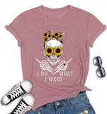 Frauen ICH Tun Was ICH Wollen Schädel T-Shirt Sonnenblume Sonnenbrille Schädel Shirt