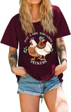Country Girl Chicken T-Shirt Women Just A Girl Who Loves Peckers Tees Tops