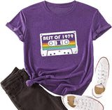 Women Pesonalise Vintage Cassette T-Shirt Best of 1979 Tee Tops