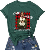 Damen OMG Santa I Know Him Lustiges Weihnachts-T-Shirt mit Weihnachtsmann-Motiv