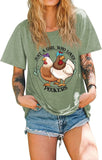 Country Girl Chicken T-Shirt Women Just A Girl Who Loves Peckers Tees Tops