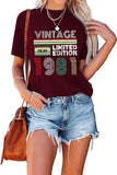 T-Shirt Vintage pour femmes, édition limitée, cadeau d'anniversaire, 1981