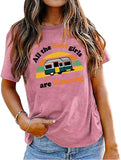 Damen All The Cool Girls are Camping T-Shirt Camping Shirt Camper Shirt für Frauen