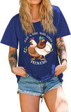 Country Girl Chicken T-Shirt Women Just A Girl Who Loves Peckers Tees Tops