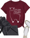 Mama Llama Tees T-shirt pour femme Little Llama Gives Mama Drama