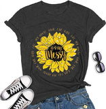 Damen T-Shirt mit Aufschrift „It's All Messy My House Hair Car Kids Life“