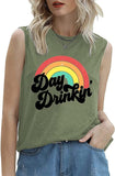 Day Drinkin' Vintage Rainbow Tank Femmes Chemise d'été drôle