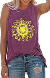 Women Sunflower Tank Tops Vintage Floral Shirt Sunflower Shirt