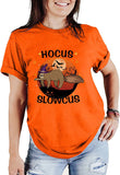 Hocus Slowcus Funny Sloth Halloween T-Shirt for Women Sloth Shirt Hocus Pocus Shirt