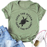 Süßes T-Shirt mit Schildkröten-Grafik für Damen