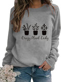 Damen Crazy Plant Lady Grafik T-Shirt