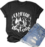 Women Camping Hair Don't Care T-Shirt Camping Gift for Women
