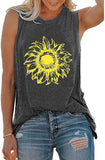 Women Sunflower Tank Tops Vintage Floral Shirt Sunflower Shirt