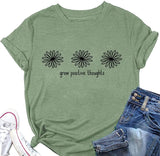 Cultiver des pensées positives t-shirts femmes cadeau de soins personnels plantes de fleurs sauvages T-Shirt