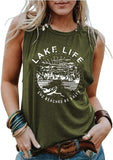 Women Lake Life Cuz Beaches Be Salty Funny T-Shirt Lake Life Graphic Shirt