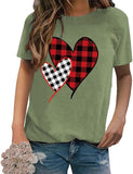 Buffalo Plaid Liebe Herzen Shirt Frauen Valentinstag Geschenk T-Shirts