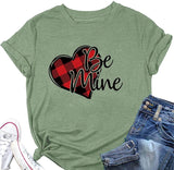 Be Mine Shirt Femme Saint Valentin Buffalo Heart Tees