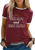 Women Lake Days and Boat Waves T-Shirt