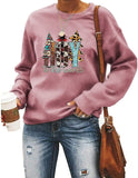 Sweat-shirt graphique Joy To The World pour femmes, chemise de noël à carreaux Buffalo