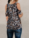 T-Shirt à épaules dénudées pour femmes, imprimé léopard, guépard, motif zèbre, tunique léopard