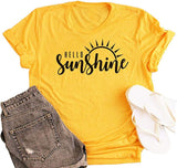 Women Hello Sunshine T-Shirt Graphic T-Shirt