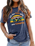 Damen All The Cool Girls are Camping T-Shirt Camping Shirt Camper Shirt für Frauen