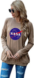 Vintage NASA Gift Shirt Women NASA Space Long Sleeve Graphic Blouse with Pockets