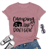 Women Camping Hair Don't Care T-Shirt Camping Shirt