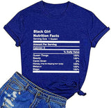 T-Shirt Afro pour femmes, fille noire, faits nutritionnels