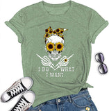 Frauen ICH Tun Was ICH Wollen Schädel T-Shirt Sonnenblume Sonnenbrille Schädel Shirt