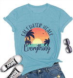 T-Shirt mit Aufdruck „Salt Water Heal Everything“ für Damen