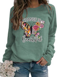 Damen Change Is Beautiful Shirt Schönes Schmetterlings-Sweatshirt