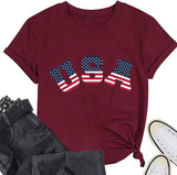 Women American Flag Shirt Patriotic T-Shirts July 4th Tees Tops