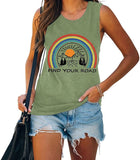 Women Find Your Road Tank Top Summer Funny Travel Vacation Shirt